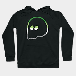 Cute Emo Skull (Aromantic/Agender Colors) Hoodie